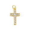 Cross Shape Rack Plating Brass Micro Pave Cubic Zirconia Pendants KK-S396-07A-1