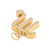 316 Stainless Steel Micro Pave Cubic Zirconia Pendants STAS-K284-01L-G-2