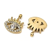 304 Stainless Steel Micro Pave Cubic Zirconia Charms STAS-K302-01B-G-2