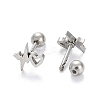 Tarnish Resistant 201 Stainless Steel Barbell Cartilage Earrings EJEW-R147-40-3