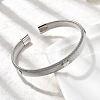 304 Stainless Steel Flat Snake Chains Cuff Bangles for Women BJEW-A067-01P-2