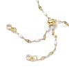 304 Stainless Steel Enamel Dapped Chains Slider Bracelets Making AJEW-JB01293-02-3