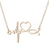 201 Stainless Steel Stethoscope Heartbeat Pendant Necklaces for Women WG4E3E7-01-2