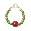 5Pcs 5 Colors Natural Carnelian(Dyd & Heated) and Dyed Synthetic Turquoise Pendants PALLOY-JF03191-3