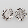Tibetan Style Alloy Flower Tray Cabochon Settings X-TIBE-M021-07AS-2