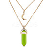 Dyed Natural Jasper Cone Pendant Double Layer Necklace UX9990-17-1