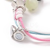 2Pcs 2 Color Luminous Beads & Alloy Enamel Charms Bracelets Set VALE-PW0001-028A-4