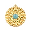 Bohemian Style 304 Stainless Steel with Synthetic Turquoise Pendants LS-STAS-G381-02G-05-1