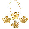 Alloy & Brass Pendant Necklace & Stud Earrings & Ring Sets for Women WG98584-01-3