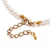 Vintage Painted Round Glass Pearl Beaded Necklace for Girl Women Mother NJEW-JN03665-5