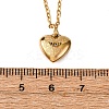 304 Stainless Steel Rose Love Heart Pendant Cable Chain Necklaces for Women NJEW-K255-36G-5