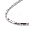 Tarnish Resistant 304 Stainless Steel Round Snake Chain Bracelet Making BJEW-F412-01P-2