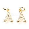 Brass Micro Pave Cubic Zirconia Charms ZIRC-O037-01G-1