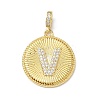Brass Micro Pave Clear Cubic Zirconia Pendants KK-L253-17G-V-1