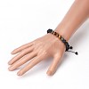 Natural Lava Rock and Non-Magnetic Synthetic Hematite Beads Braided Bead Bracelets X-BJEW-JB03975-25-4