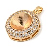 Brass Micro Pave Clear Cubic Zirconia Pendants KK-N254-118G-02-2