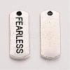 Tibetan Style Alloy Rectangle with Word Fearless Pendants X-TIBEP-Q043-064-RS-2