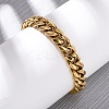 304 Stainless Steel Cuban Link Chains Bracelets for Unisex BJEW-K283-02C-G-1