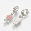Alloy Rhinestone European Dangle Charms LS-MPDL-Q209-076P-2