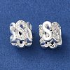 Rack Plating Brass Pave Clear Cubic Zirconia European Beads KK-M285-23S-2