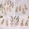 Clear Cubic Zirconia Padlock Drop Huggie Hoop Earrings EJEW-SW00005-06-3