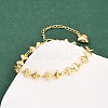 304 Stainless Steel Heart Link Chain Bracelets for Valentine's Day Gift LS-BJEW-D359-17C-G-1
