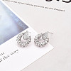 Brass Micro Pave Cubic Zirconia Stud Earrings KK-T074-45P-1
