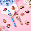 12Pcs 12 Styles Cattle Food Grade Silicone Focal Beads SIL-TA0002-42-7
