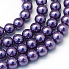 Baking Painted Pearlized Glass Pearl Round Bead Strands HY-Q003-6mm-59-1