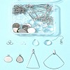 DIY Triangle & Fan 304 Stainless Steel Dangle Earring Making Kits DIY-FS0007-85-10