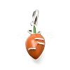 925 Sterling Silver Dark Orange Enamel Charms STER-H116-01B-S-1