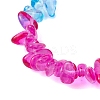 Rainbow Color Glass Chip Beaded Stretch Kid Bracelets for Girls BJEW-JB10779-4