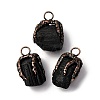 Natural Black Tourmaline Nuggets Pendants G-B150-04R-1