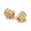 Brass Micro Pave Clear Cubic Zirconia Tube Bails KK-S394-06C-2