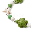 Synthetic Turquoise Beaded Stretch Bracelets for Woemn Men BJEW-JB11094-3
