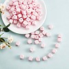 20Pcs Pink Cube Letter Silicone Beads 12x12x12mm Square Dice Alphabet Beads with 2mm Hole Spacer Loose Letter Beads for Bracelet Necklace Jewelry Making JX435K-1