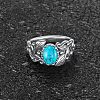Zinc Alloy with Synthetic Turquoise Finger Rings FS-WGE57A9-03-2