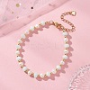 Natural Freshwater Shell & Natural Cultured Freshwater Pearl Rondelle Beaded Bracelets for Women BJEW-JB13281-1