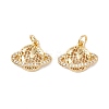 Brass Micro Pave Clear Cubic Zirconia Charms X-KK-G415-33G-2