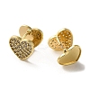 Golden Brass Micro Pave Cubic Zirconia Hoop Earrings EJEW-C073-04A-G-2