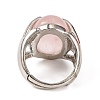 Oval Natural Rose Quartz Finger Ring G-Q184-06A-P-3