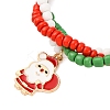 Christmas Alloy Enamel Charm Bracelets BJEW-JB12482-03-3