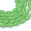 Teardrop Faceted Imitation Jade Glass Beads Strands GLAA-Q052-A-2