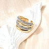 Brass Micro Pave Cubic Zirconia Adjustable Cuff Rings RJEW-V007-04GP-3