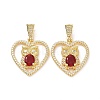 Brass Micro Pave Clear Cubic Zirconia Pendants ZIRC-F134-18G-01-2