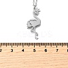 304 Stainless Steel Flamingo Shaped Pendant Cable Chain Necklaces for Women Men NJEW-Q032-02B-P-5