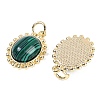 Synthetic Malachite Oval Pendants KK-U043-46G-C-2