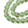 Handmade Frosted Lampwork Beads Strands LAMP-N021-39E-3