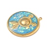 304 Stainless Steel Epoxy Resin with Natural Shell and Sequins Inside Pendants STAS-L026-17G-F03-2