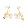 Natural Pearl Ear Studs EJEW-P256-24G-1